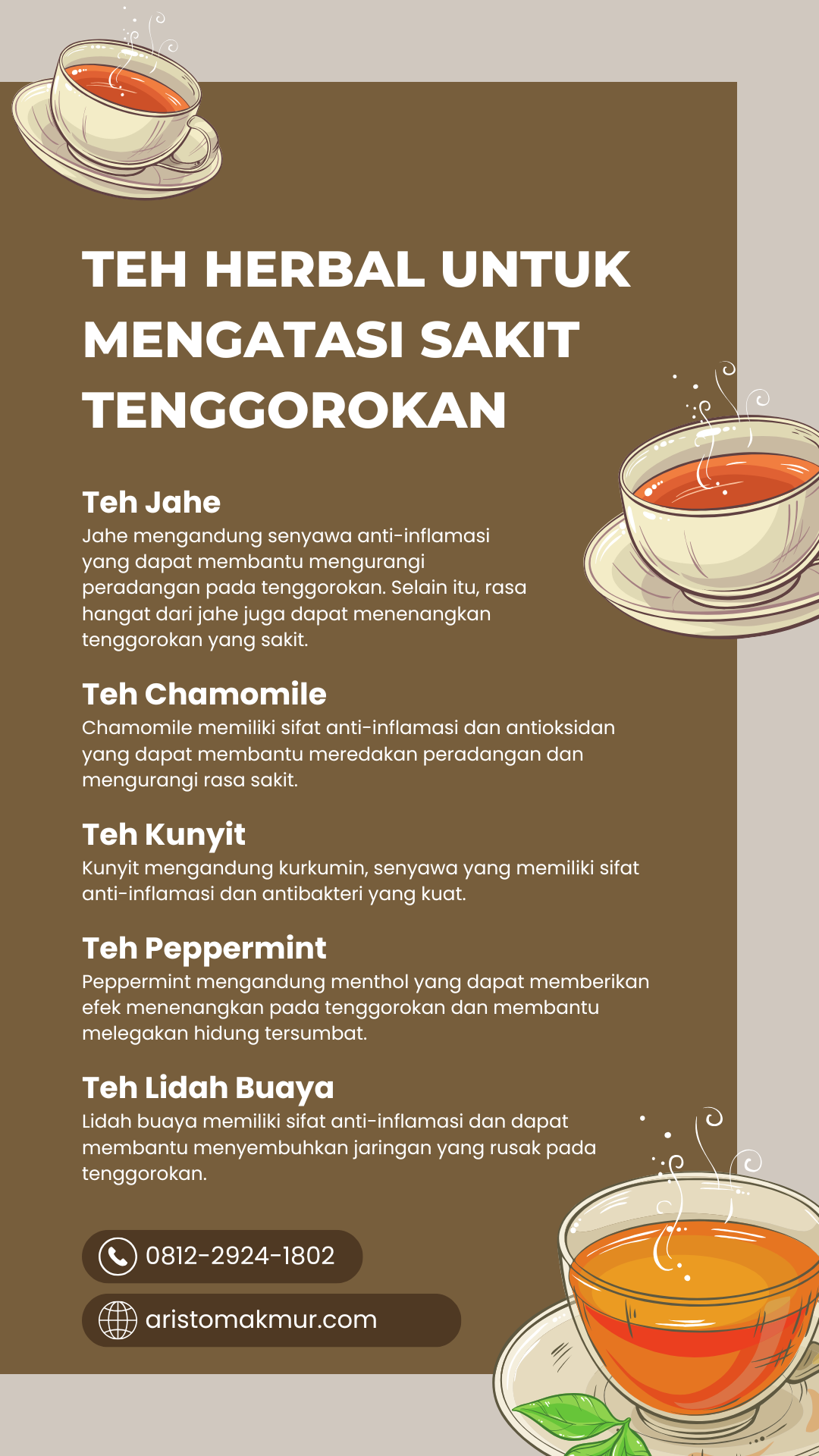Teh Herbal Untuk Mengatasi Sakit Tenggorokan